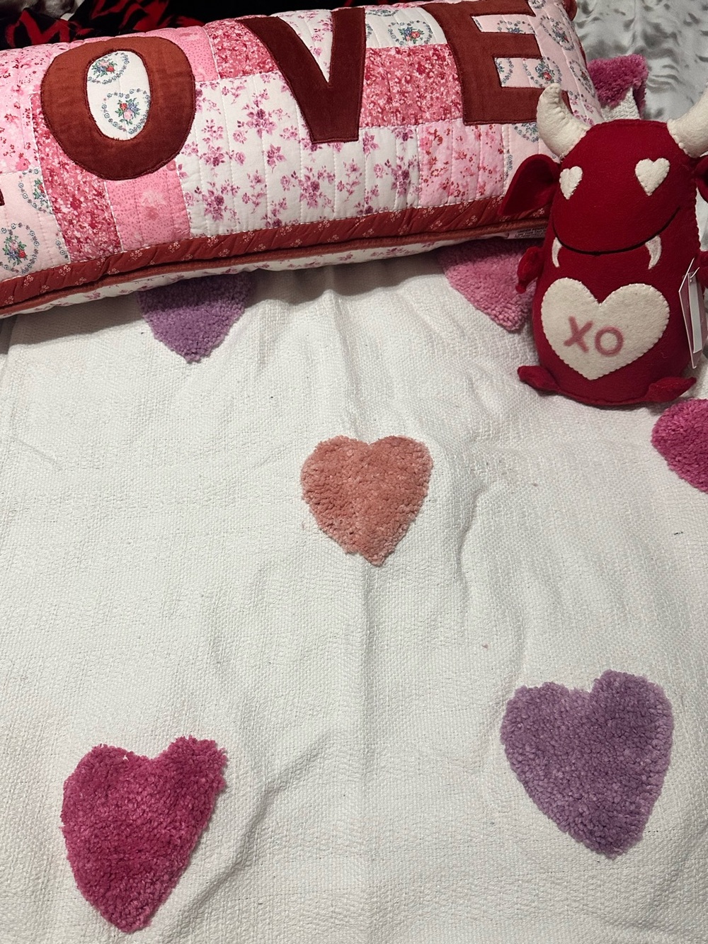 Romantic Someone Special Bundle Pillow, Throw Blanket & Little XOXO Devil Stuffy